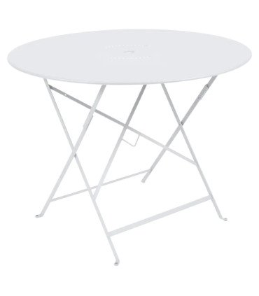 Folding round table in wrought iron