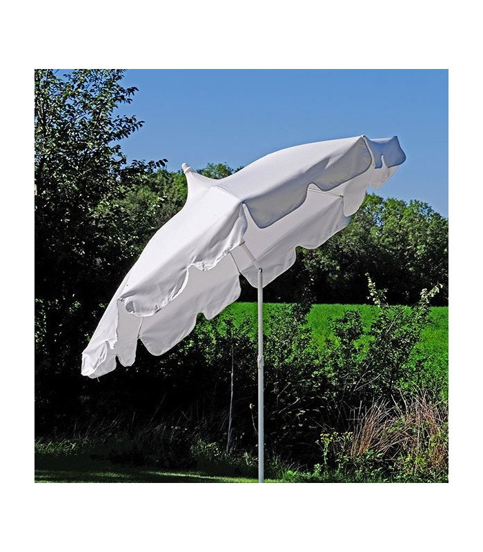 White vintage-style parasol with frills