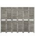 6-panel wooden folding screen with louvers H 170 x L 240 cm