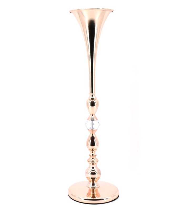 Vase trompette doré