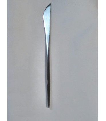 Trendy silver knife with a slim handle for a reception table