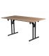 Rectangular folding wooden table, 180 cm x 80 cm, unfolded, on a white background