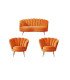 Photo of the orange seashell furniture pack for hire by 126 Events