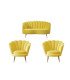 Yellow shell furniture set consisting of a sofa and two armchairs
