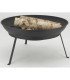 Brasero extérieur Ø 62 cm avec bûches de bois visibles.
