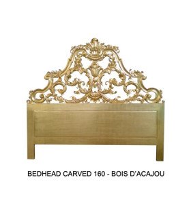 Tete De Lit 160 Cm En Bois Dore Modele Carved