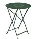 Table de jardin ronde pliante Floréal Ø 60 cm en métal vert pour deux convives