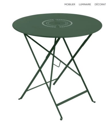 Rental of round table, diameter 60 cm, high-end green sheet metal