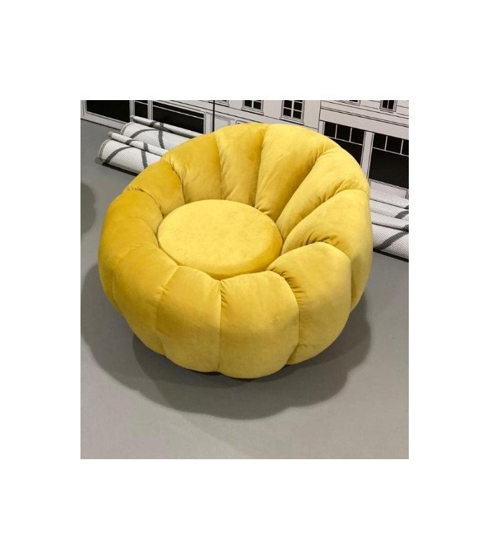 Location fauteuil bulle tissu jaune Paris France
