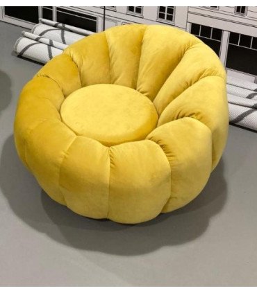 Location fauteuil bulle tissu jaune Paris France