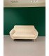 2-seater ecru lounge bench in curly wool 115 x 68 x H 78 cm