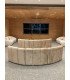 Location chauffeuse en velours beige