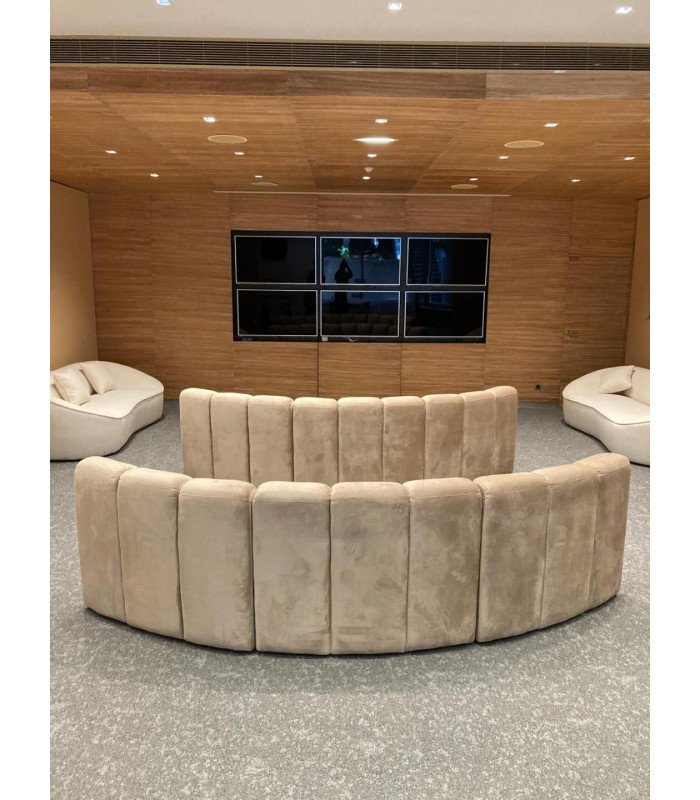 Fireside chair in beige velvet le module