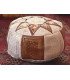 Moroccan Pouf orange and ecru for rent