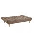 Canapé clic-clac cognac déplié en lit d'appoint 182 x 112 cm sur fond blanc par Location Mobilier Paris