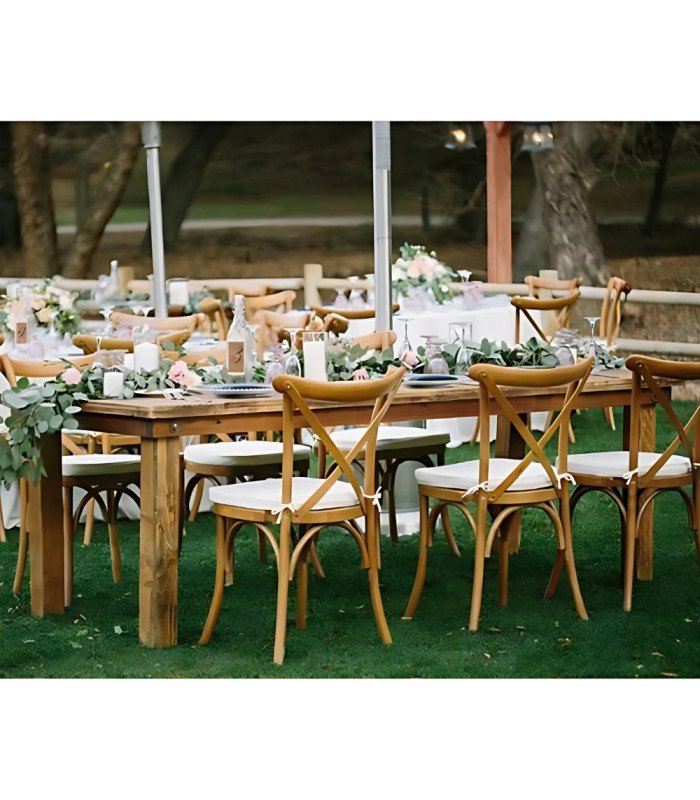 Provence wooden chair with crossed backrest