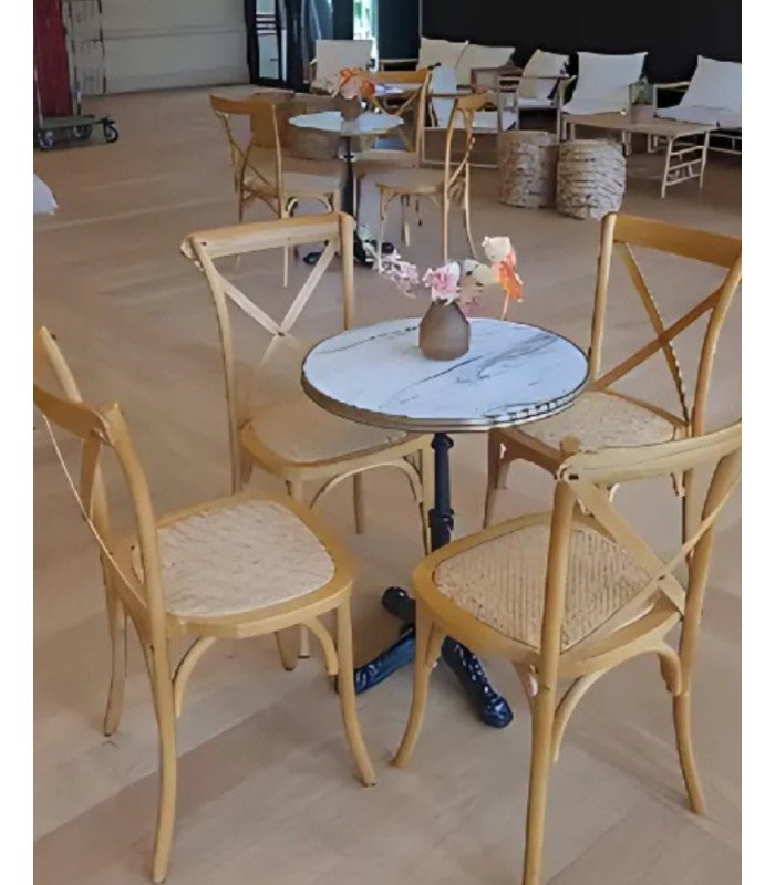 Provence wooden chair with crossed backrest