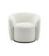 Fauteuil pivotant Coquille en bouclette blanche disponible à la location chez 126 Events