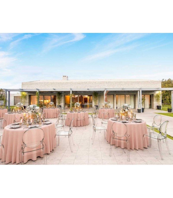 Chaise médaillon transparente - L 39 x P 48 x H 92 cm