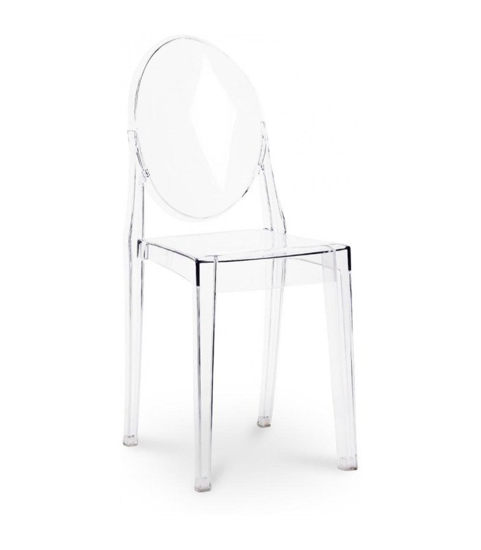 Location chaise médaillon transparente style starck