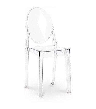Location chaise médaillon transparente style starck