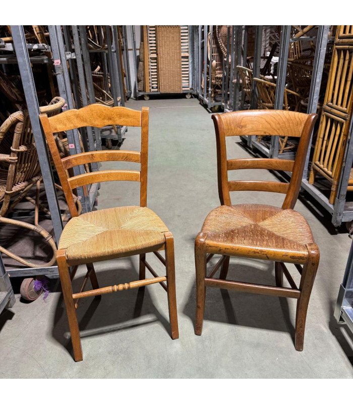 Chaise en bois assise en paille