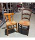 Wooden chair with straw seat