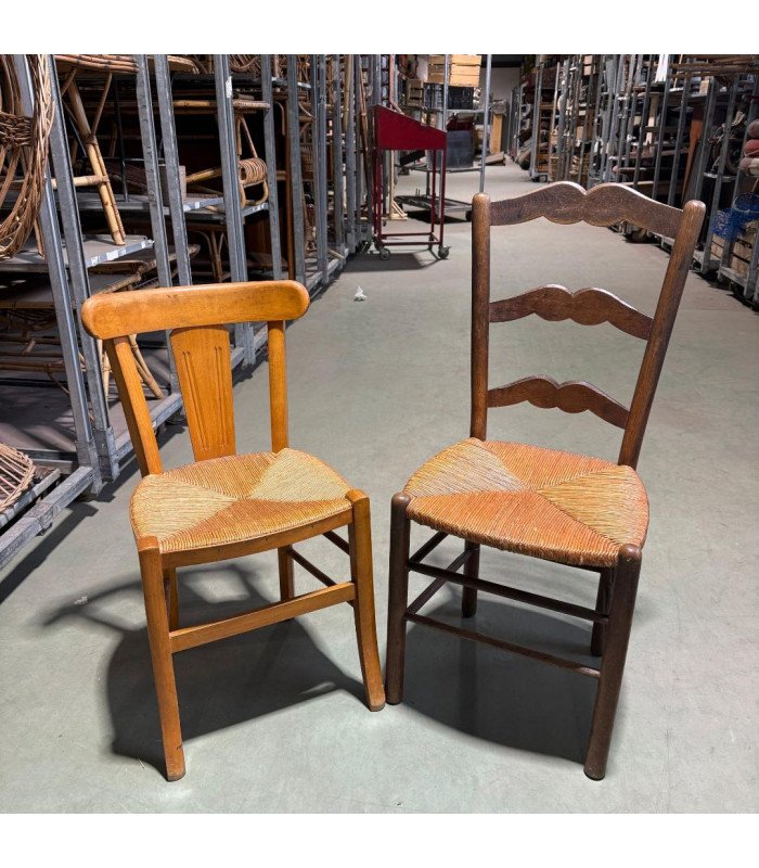 Chaise en bois assise en paille