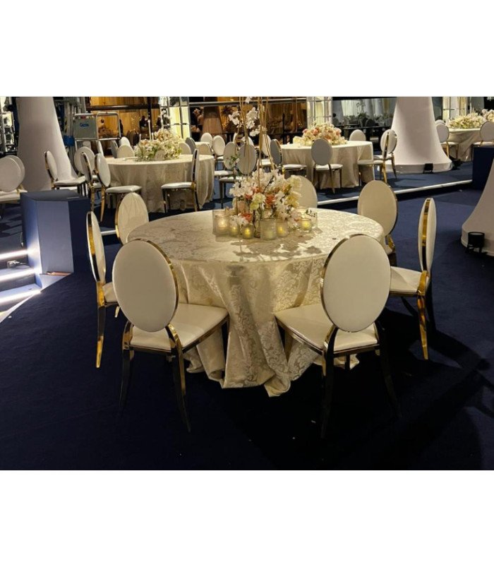 Location Chaise médaillon en métal doré