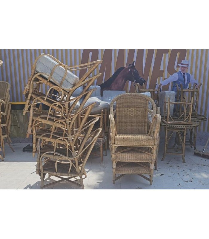 Monica rattan armchair rental 70 x 77 x H 86 cm