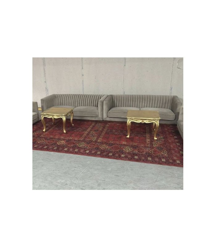 Canapé lounge 2 places en velours beige 173 x 88 x H 82 cm