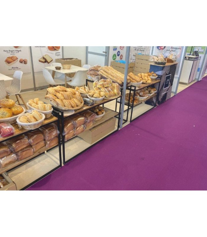 Console métal et bois H 75 cm