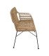Flora synthetic rattan garden armchair in natural color, side view - event furniture rental by 126 Events