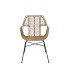 Fauteuil avec accoudoirs Flora en rotin synthétique coloris naturel, vue de face - mobilier événementiel 126 Events
