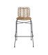 Flora high stool made of synthetic rattan and black metal, available for rent at 126 Events