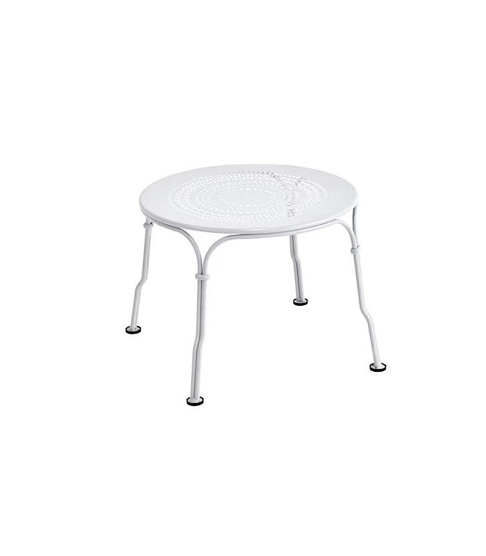 Table basse de jardin en acier blanc