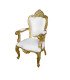 Golden and white style armchair
