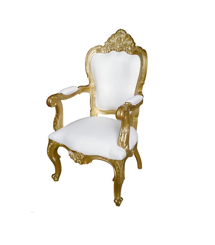 Golden and white style armchair