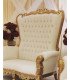 2-seater throne armchair in gold and white