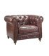 Location Fauteuil Chesterfield marron cuir vieilli