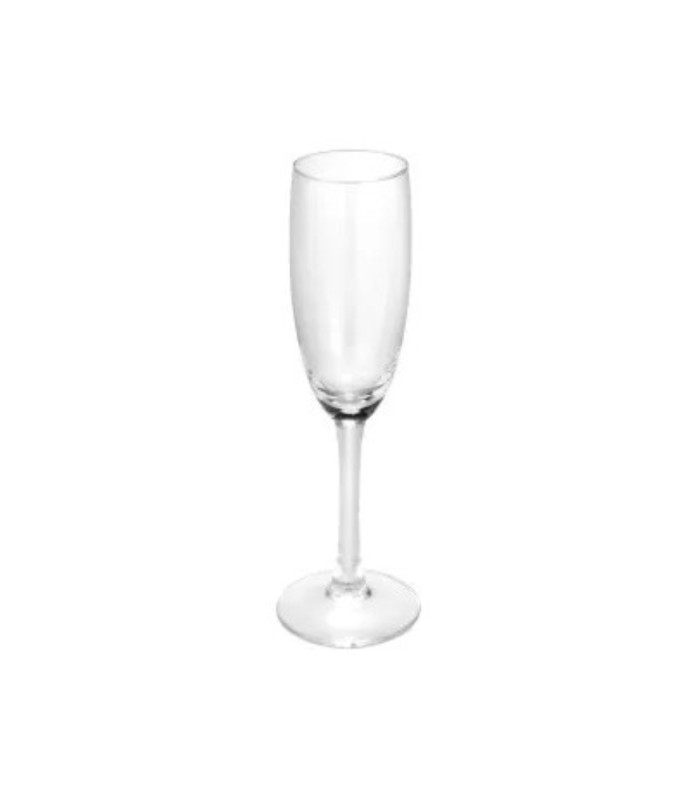 13 cl champagne flute in clear glass with white base