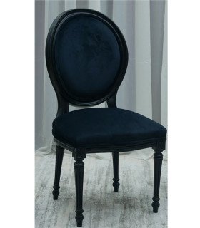 Black velvet medallion chair rental