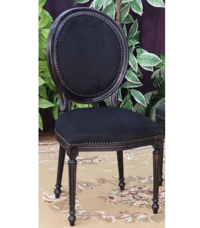 Black velvet medallion chair rental