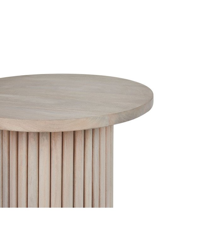 Round coffee table in natural wood diam 50 cm