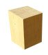 Natural wood cube ottoman, 40 cm high, available for rent from 126 Events