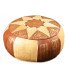 Moroccan Pouf orange and ecru for rent