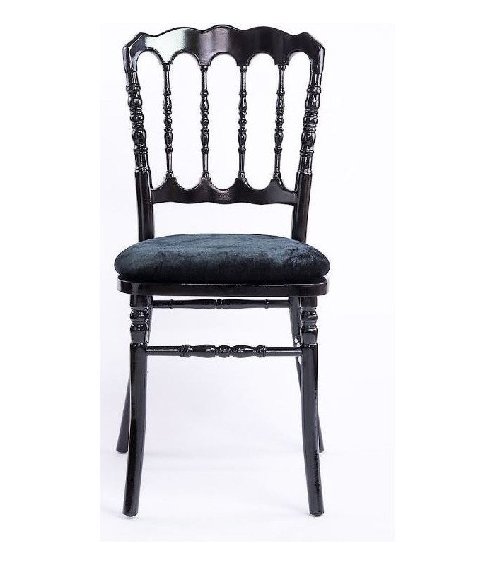Photo of the black Napoleon III chair on a white background