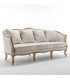 Versailles 2-seater wedding sofa in beige linen, side view against a white background