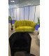 2-seater rounded sofa olive green velvet 167 x 96 x H 94 cm