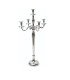5-branch silver-plated candlestick H 80 cm on white background